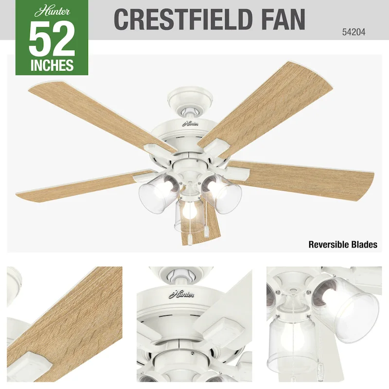 Crestfield 3 Light Ceiling Fan - 049694542069 - 26 Inches