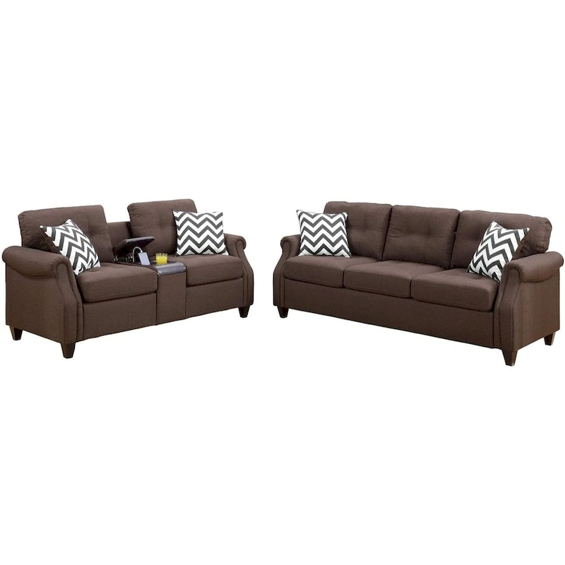2 Piece Sofa Set With Accent Pillows