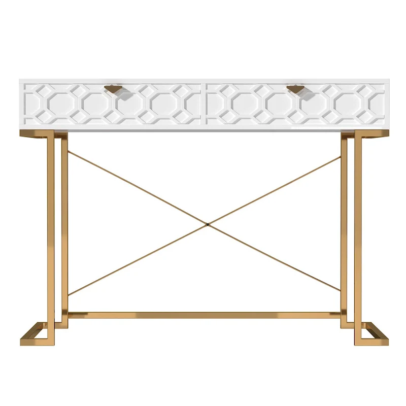 Glossy Storage Home Office Desk with Drawer