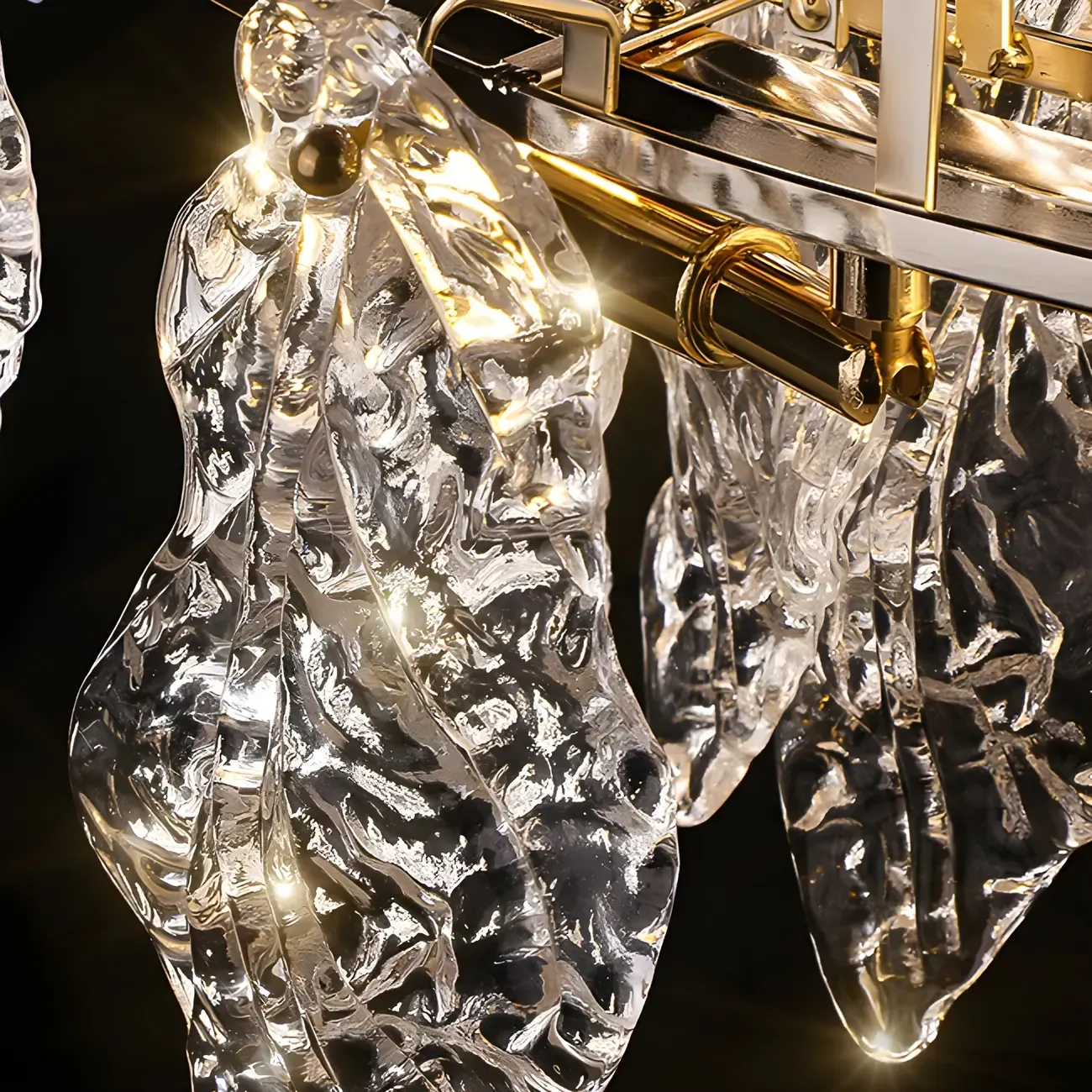 Modern Gold Glass Adjustable Kitchen Island Pendant Light