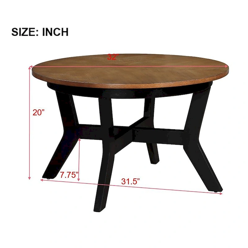 32inch Wood Round Coffee Table