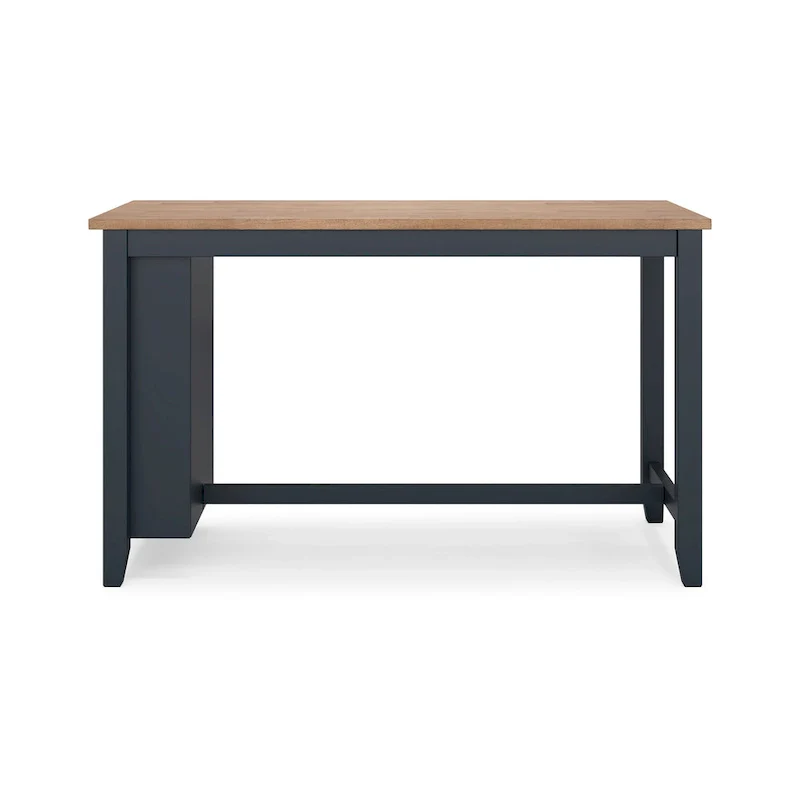 Gasy Counter Height Dining Table, 60 Inch, Dark Blue Brown Mango Wood