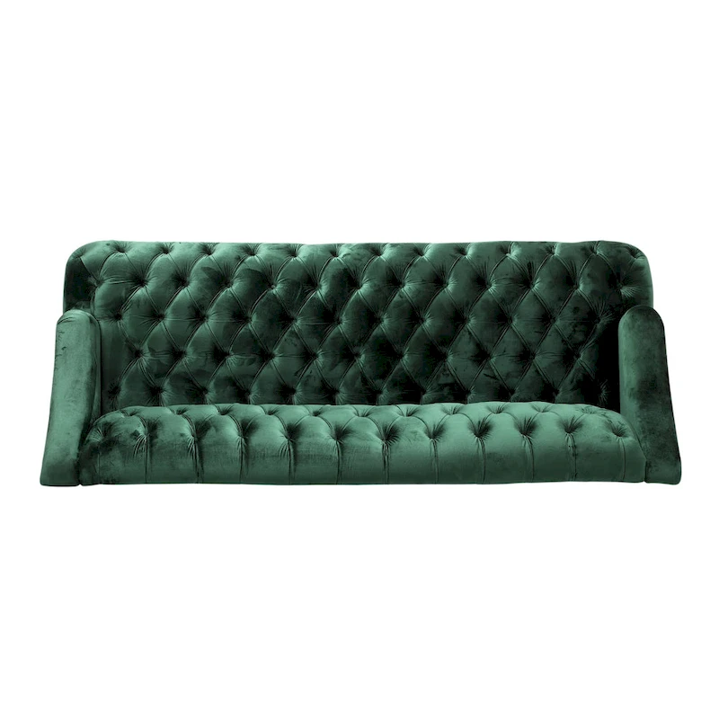 Modern 73.25 Button Tufted 3-Seater Sofa with Birch Legs