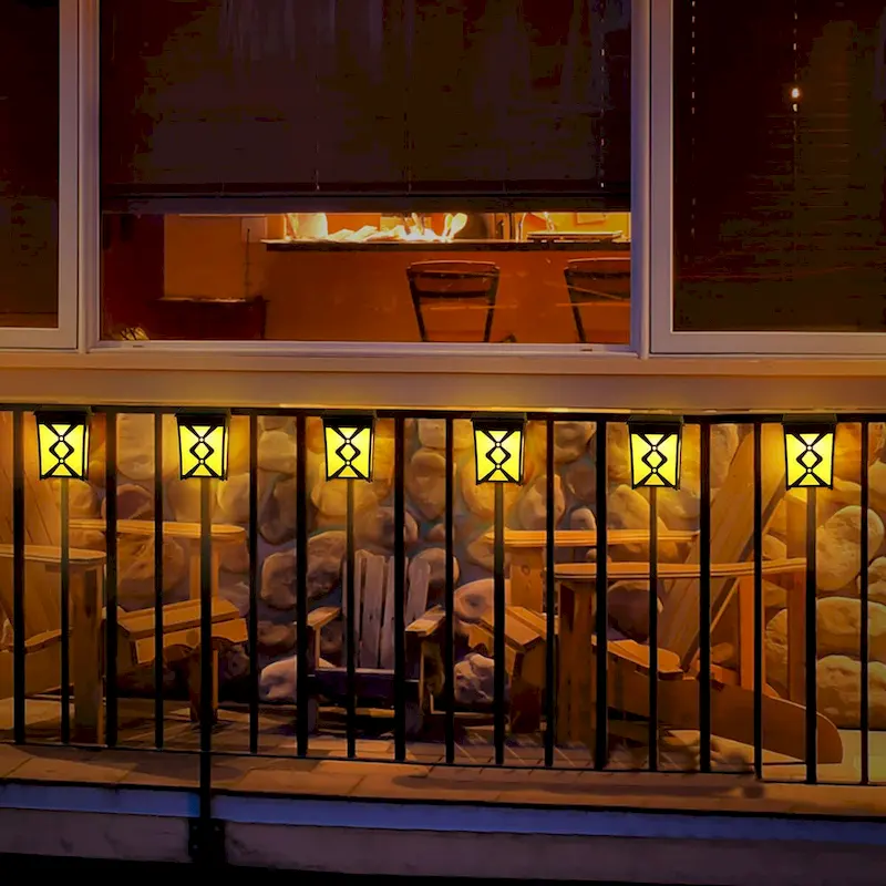 2 Modes LED Solar Fence Lights Waterproof,8 Pack