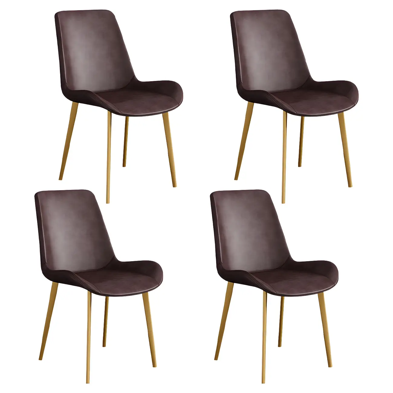 Sloped Armless Leather Upholstered Parsons Dining Chair