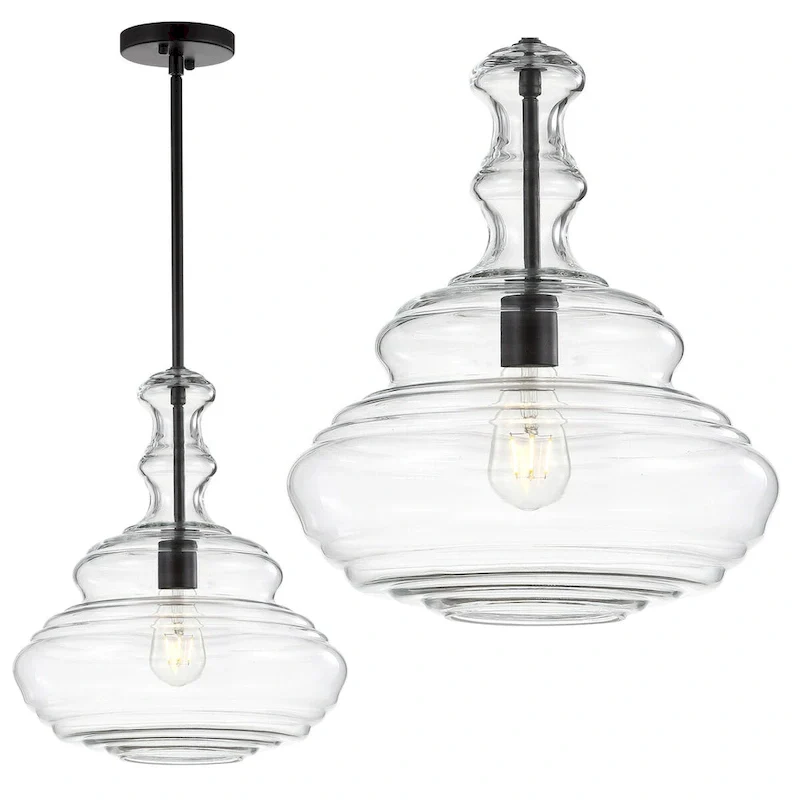 Monkey 13.37  Glass/Metal LED Pendant, by JONATHAN Y