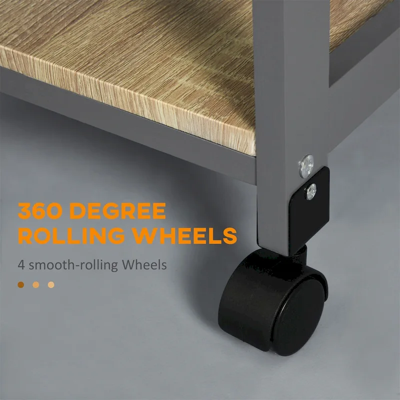 Mobile Rolling Kitchen Island Trolley Serving Cart