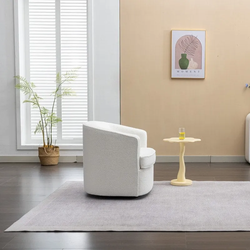 SEYNAR Modern Boucle Upholstered 360 Degree Swivel Accent Club Chair