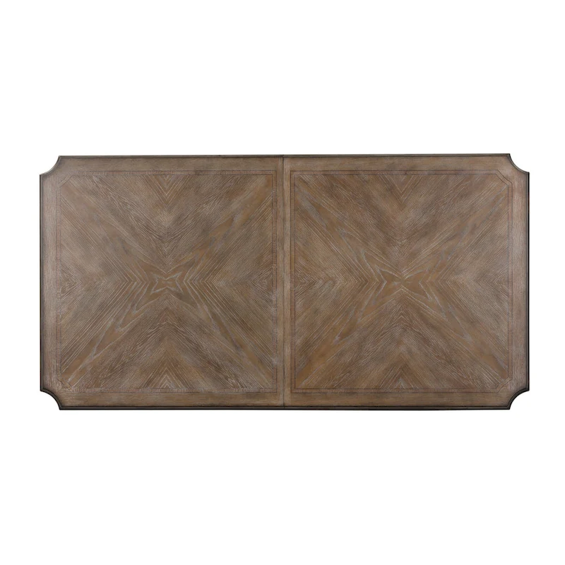 Abbey Park Antique White & Weathered Brown 7 Piece Trestle Table Set