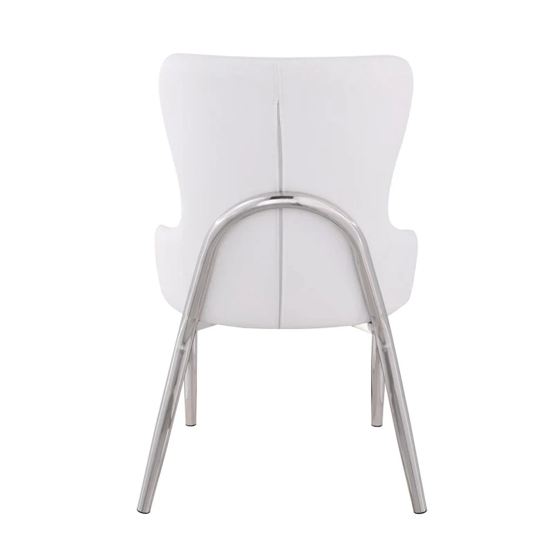 Somette Ema White Wing Back Side Chair (Set of 2)