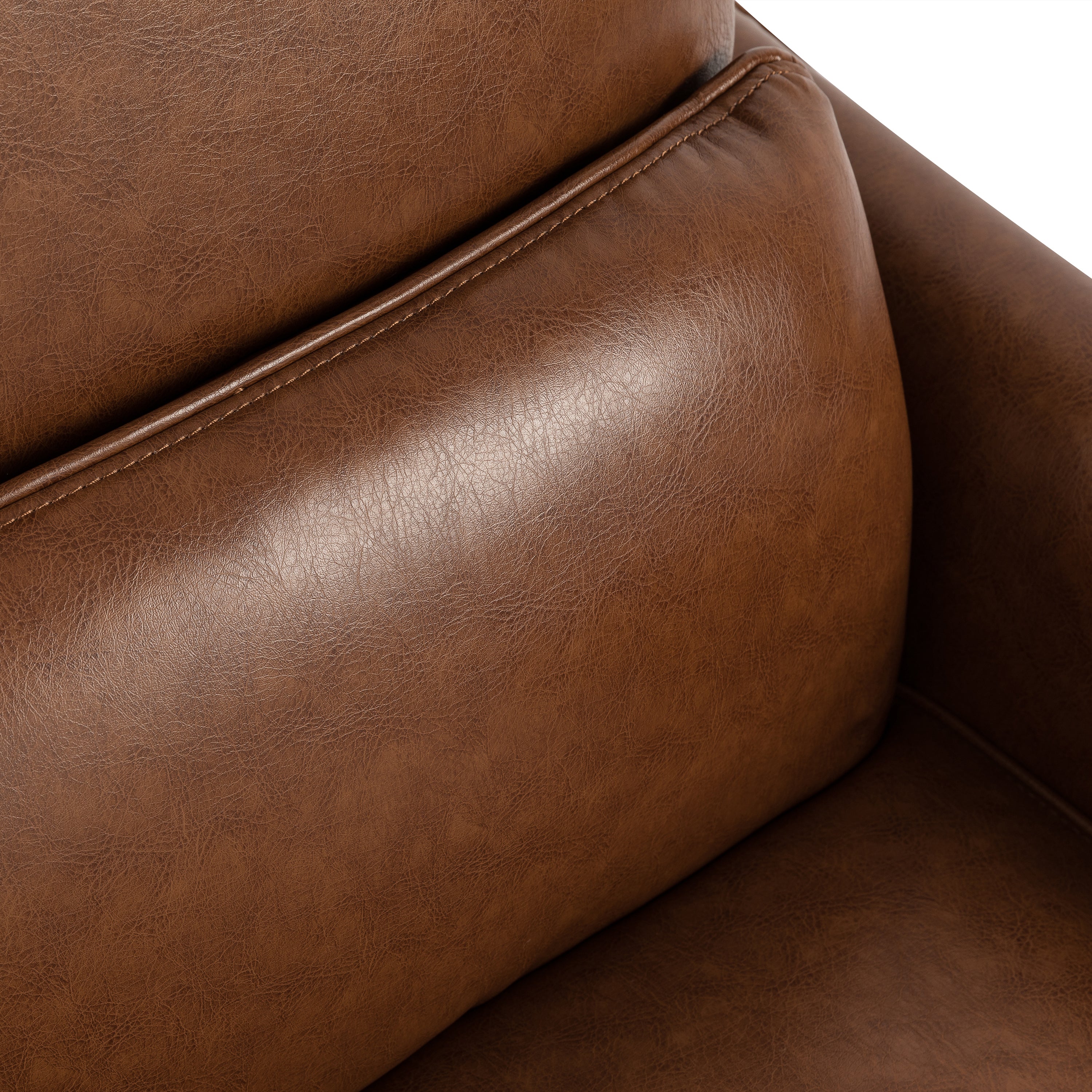 Comfy Upholstered Recliner Chair ¨C Small Push Armchair with Footrest & Rubber Wood Legs