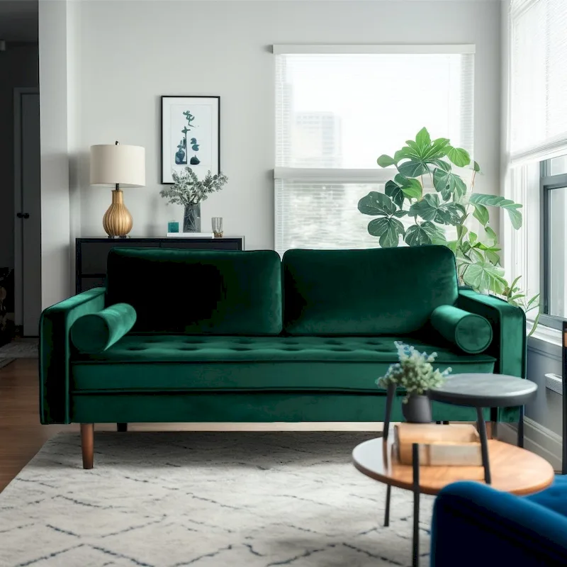 Lando 70 Velvet Square Arm Sofa