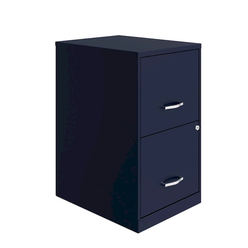 Space Solutions 18in. 2 Drawer Metal File Cabinet, Navy