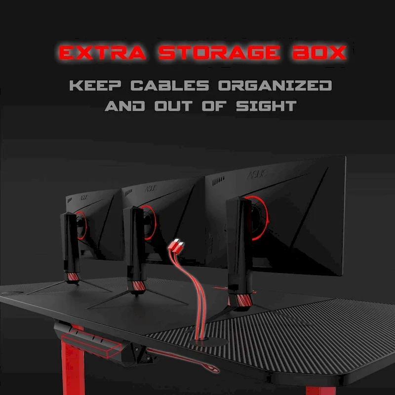 BOSSIN Ergonomic Gaming Desk T-Shaped Office PC Computer Desk with Full Desk Mouse Pad, Handle Rack, Cup Holder Headphone Hook