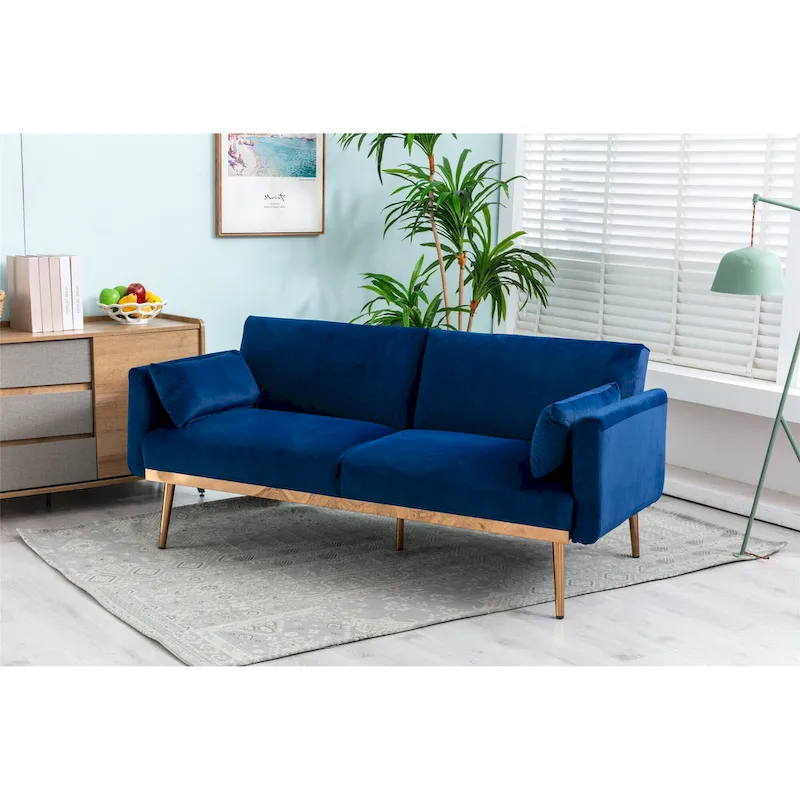Velvet Upholstered Convertible Loveseats Sleeper Sofa