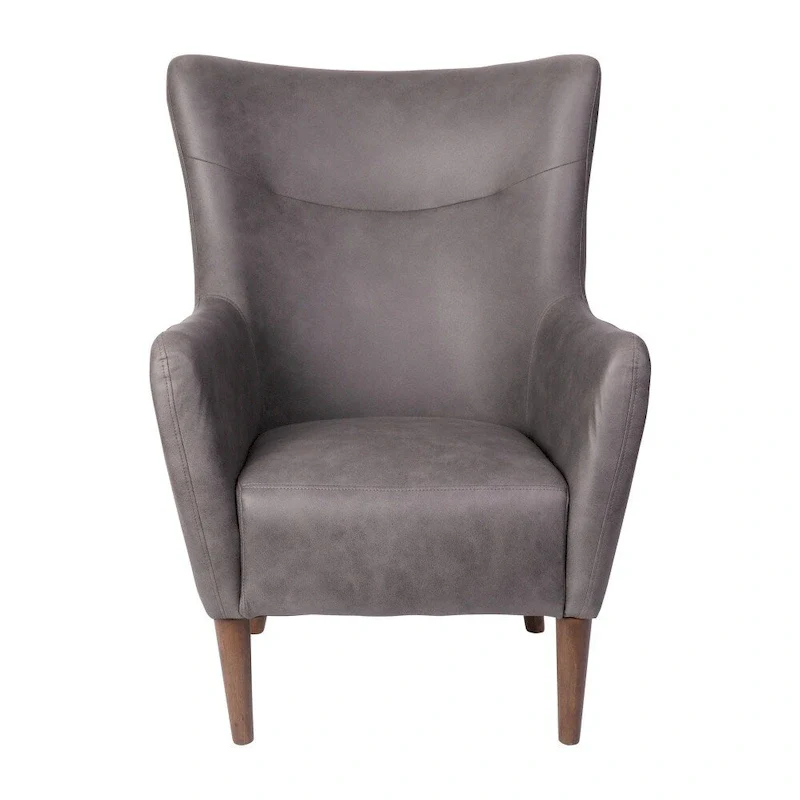 Commercial Upholstered Wingback Accent Chair with Wooden Frame and Legs - 33.25D x 29.75W x 41.25H