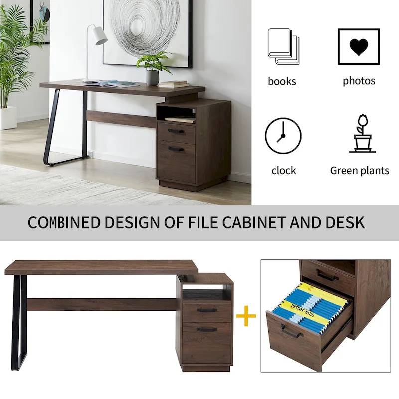 Home Office Computer Desk with Drawers