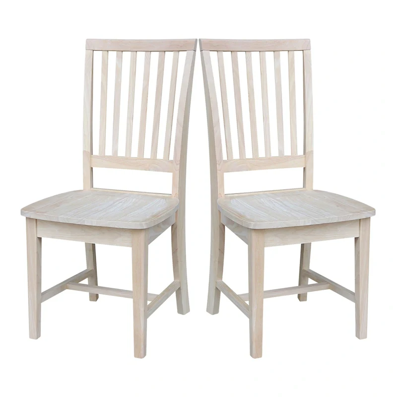 Solid Wood Mission Dining Side Chairs, Set of 2