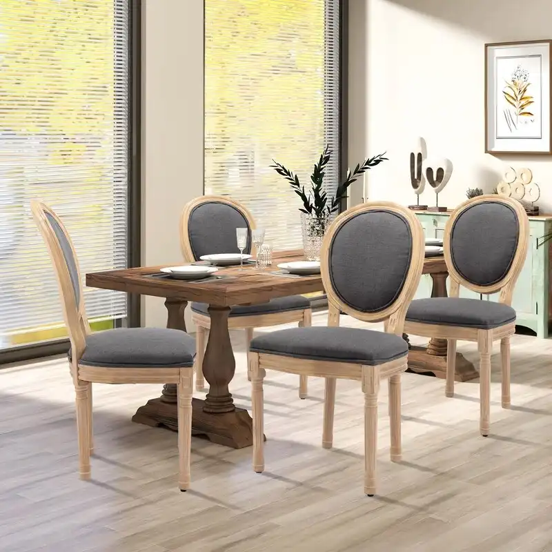 French Dining Chair with Nailhead Trim Set of 6