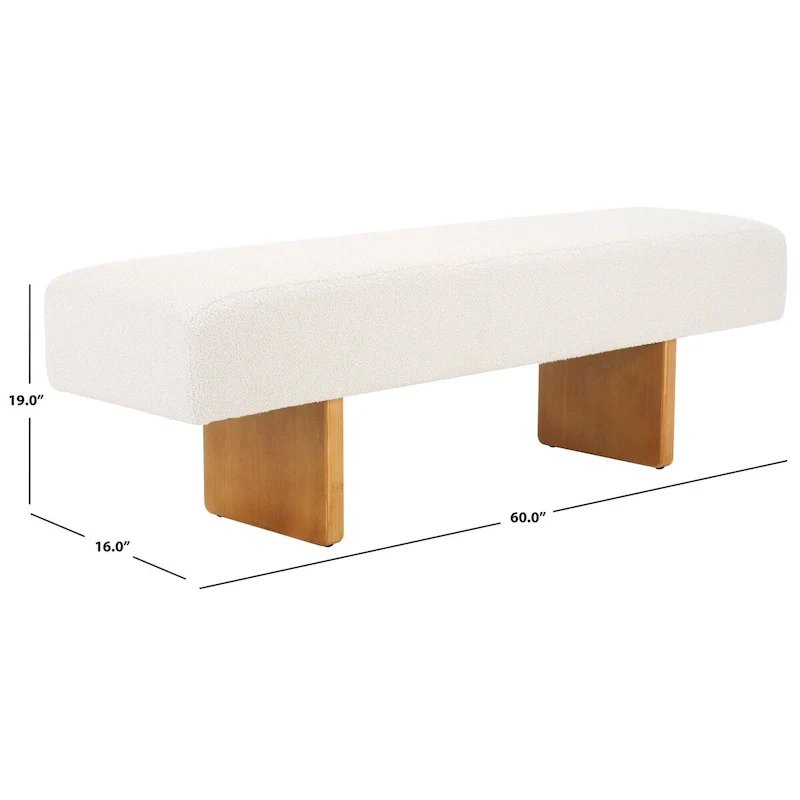 SAFAVIEH Home Ryer Boucle Bench - 60Wx16Dx19H