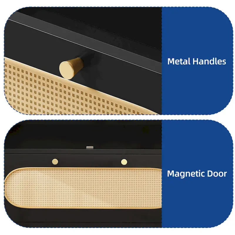 Moasis 70 Rattan Armoire Bedroom Wardrobe with Drawer & Hanging Rod