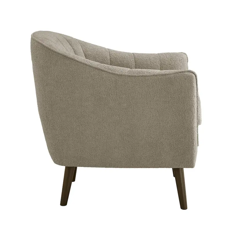 Mid-Century Channel-Tufted Accent Chair with Removable Cushion Cover