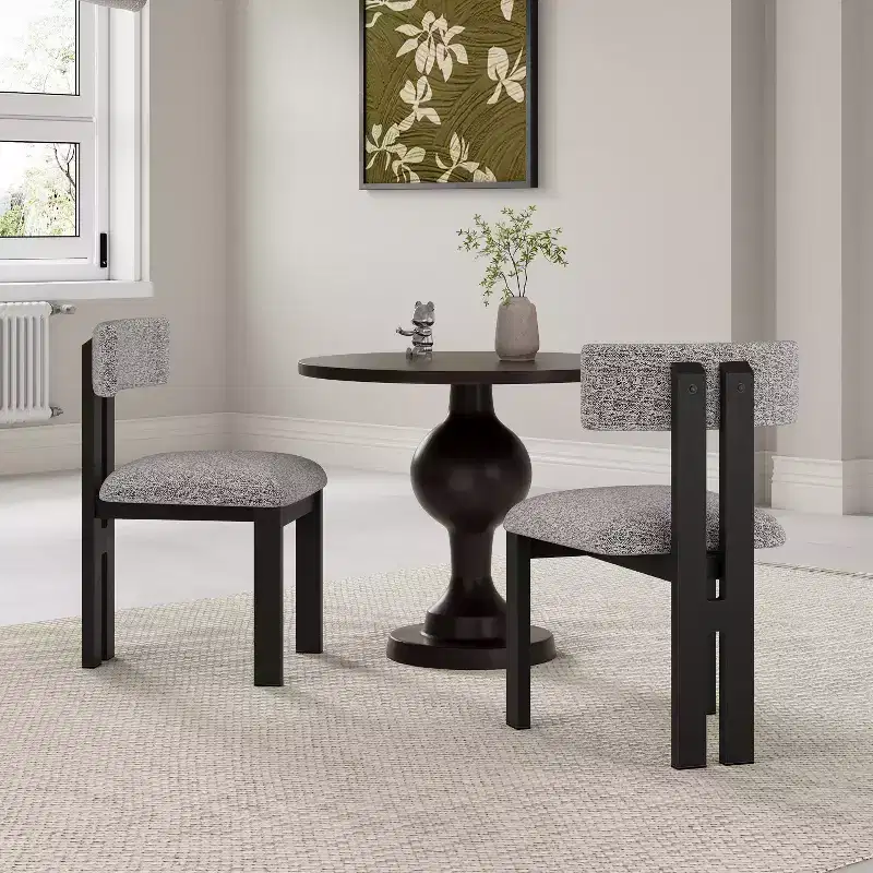 Christopher Knight Home Astura Iron Frame Upholstered Dining Chairs (Set of 2)
