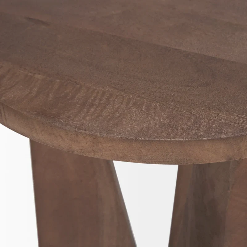 Mattius Black Solid Wood Round Accent Table - 18L x 18W x 22H