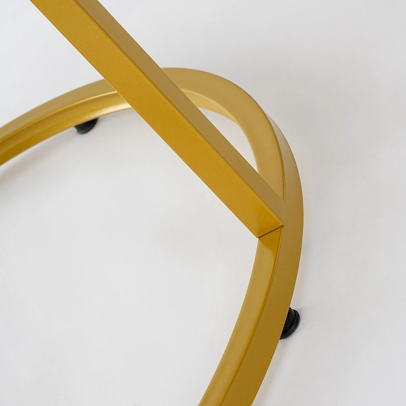 Modern Nugzar Coffee Table Round Metal Nesting Frame in Golden Style Set of 2