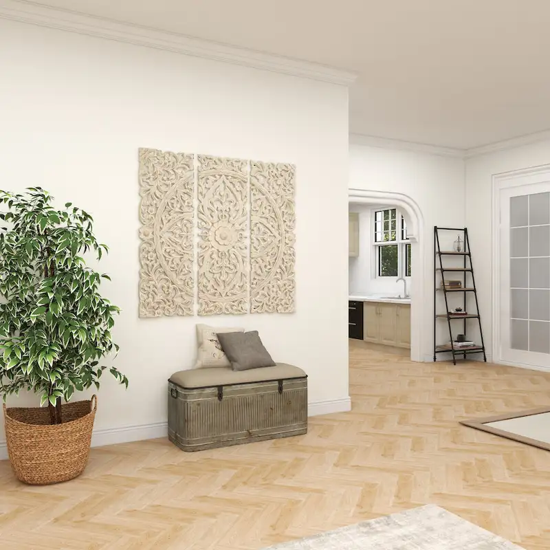 18-inch Grey Metal Fabric Bench