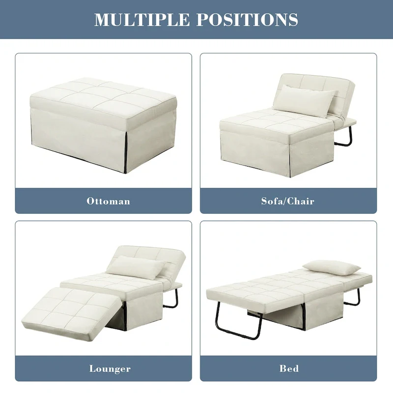 4-1 Adjustable Sleeper Sofa Chair with Ottoman, Sofa Bed ,Couch Bed