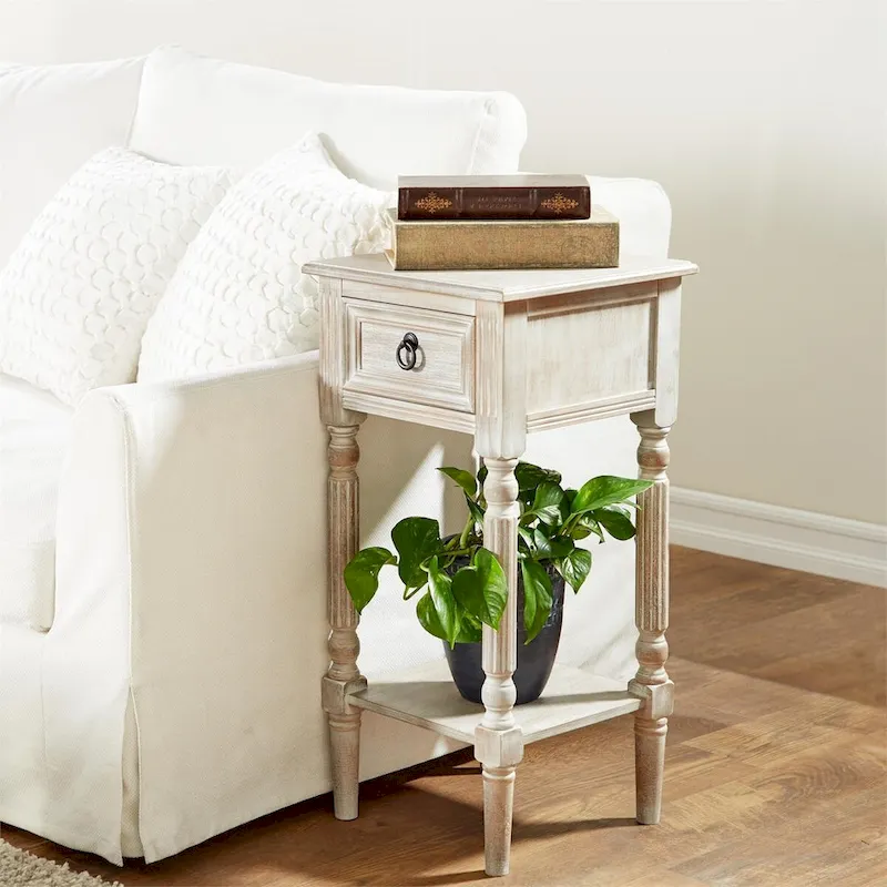 Modern Farmhouse Solid Wood Weathered Rustic Accent Table