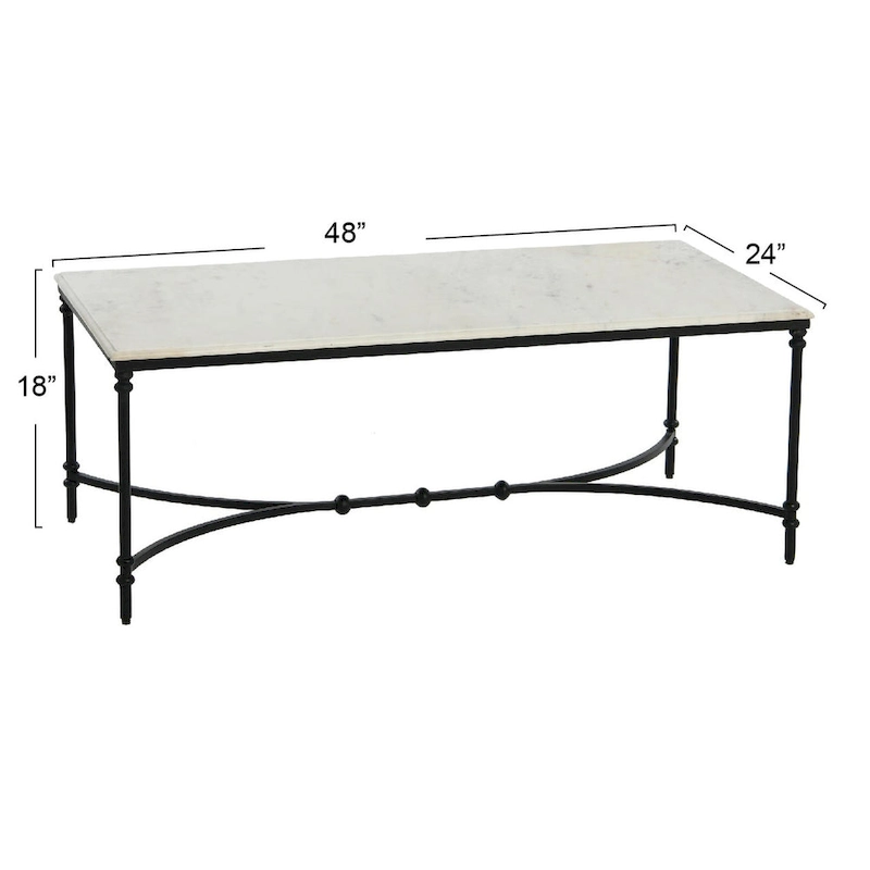Libertine Genuine Marble and Metal Coffee Table