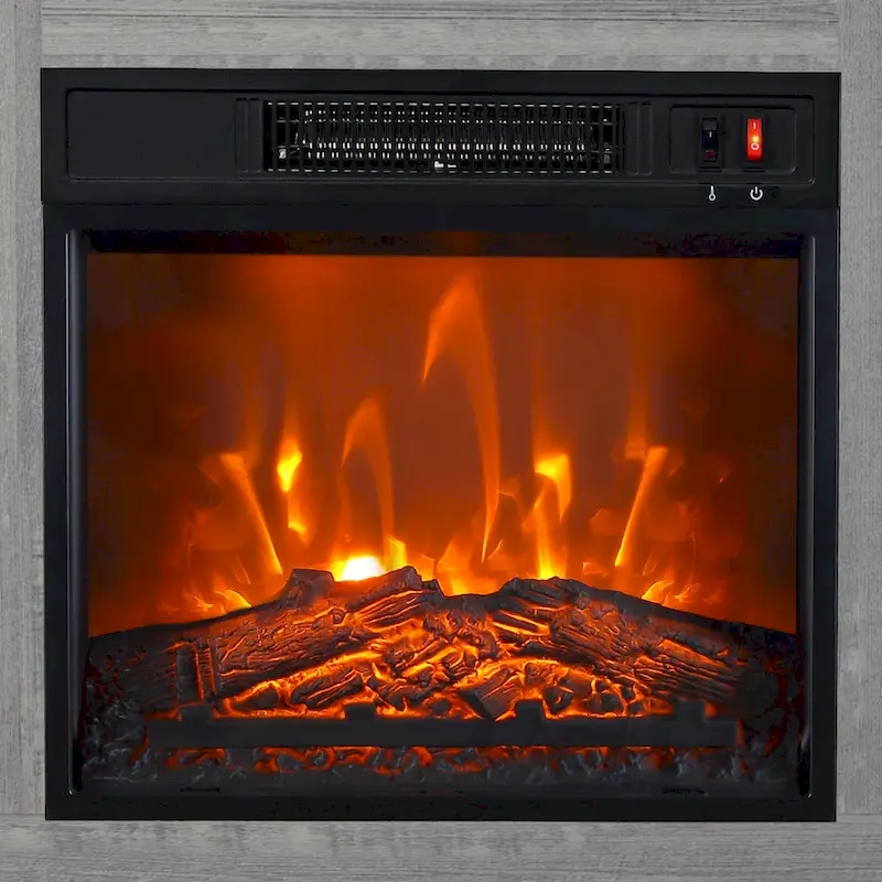 58-inch Grey Electric Fireplace TV Stands Console Table with 18 Electric Fireplace