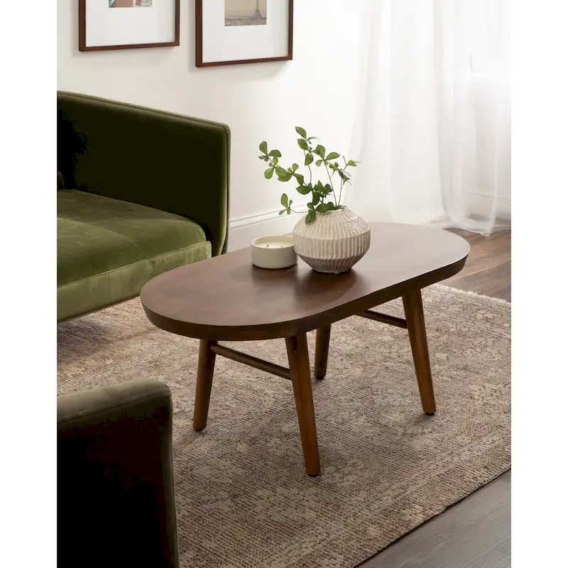 Kate and Laurel Conan Oval Wood Coffee Table