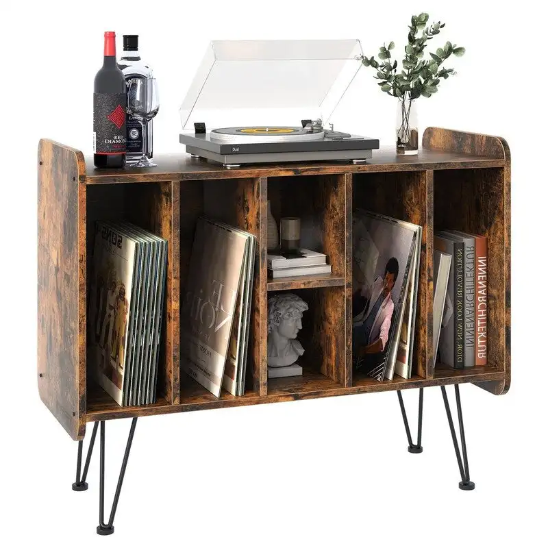 Large Vinyl Record Storage Stand - 13.6D x 33.1W x 26H