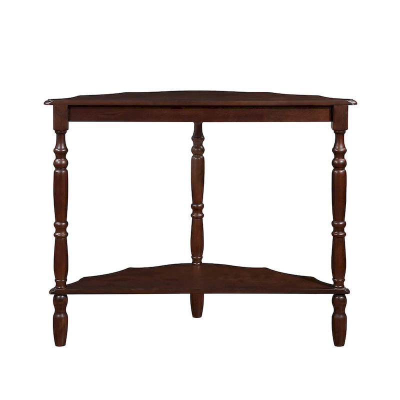 42 Retro Circular Curved Half-Moon Console Table with Cloud Design Top and Open Shelf Solid Wood Frame and Legs