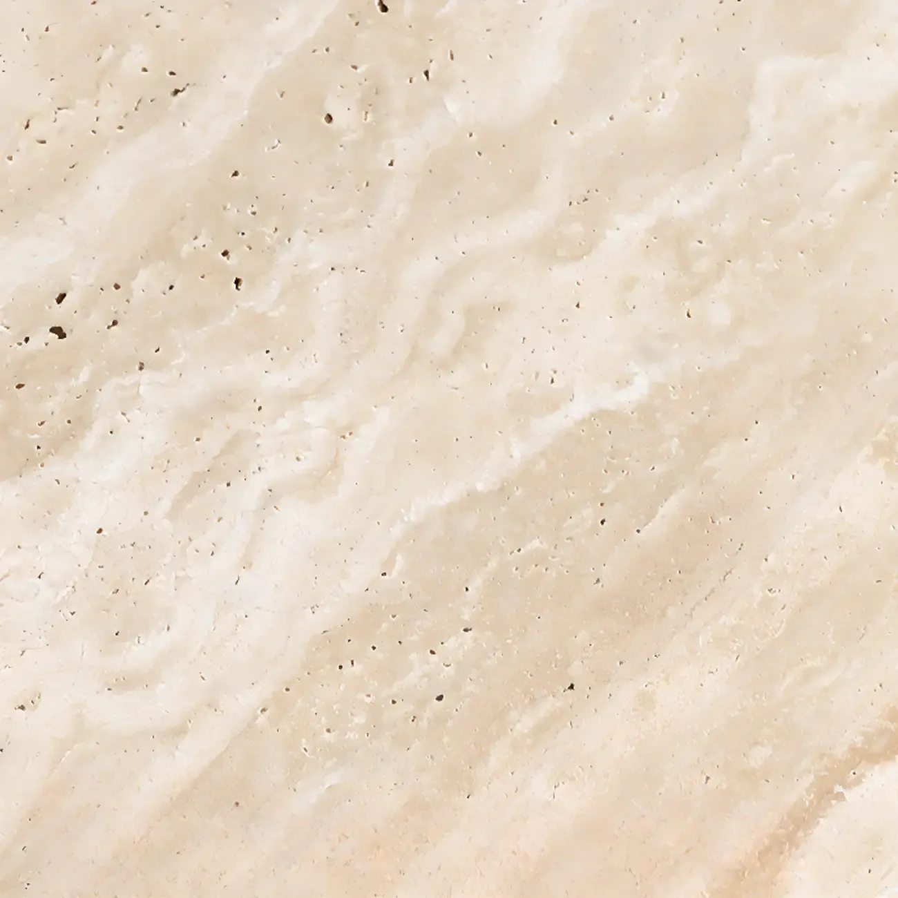 Modern Travertine Round Beige Coffee Table with Small Space