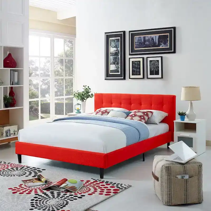 Porch & Den Lucille Upholstered Queen Platform Bed
