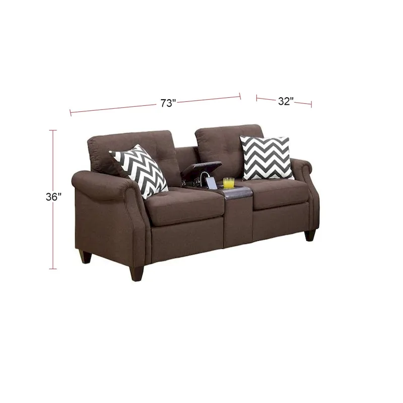 2 Piece Sofa Set With Accent Pillows