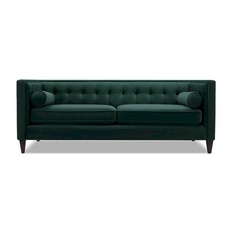 Jack 84 Mid-Century Modern Tuxedo Sofa with Bolster Pillows