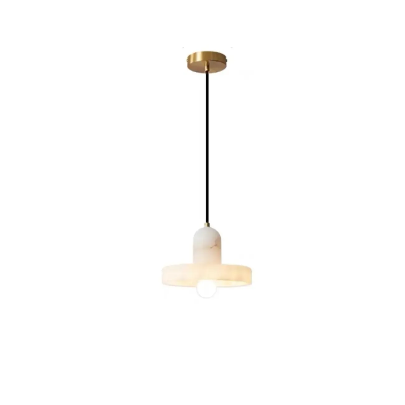 Modern Cylinder White Stone Hanging Pendant Light