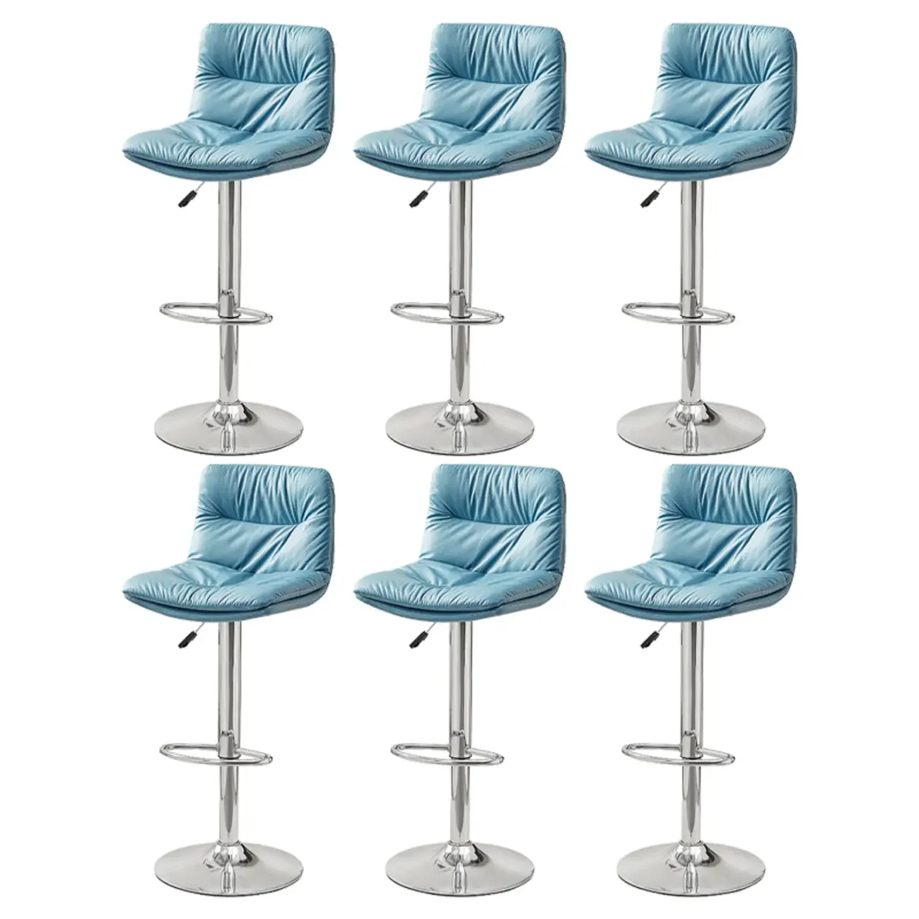Modern Leather Saddle Swivel Adjustable Bar Stool