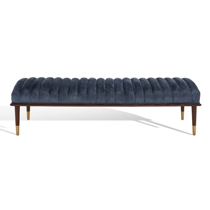 SAFAVIEH Couture Felicienne Mid-Century Bench - 63 W x 20 D x 18 H - 63Wx20Dx18H
