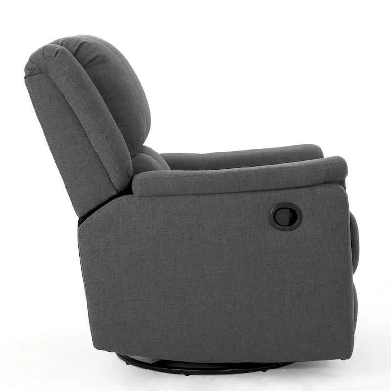 Roomfitters Fabric Glider Recliner with Swivel, Manual Reclining Chair