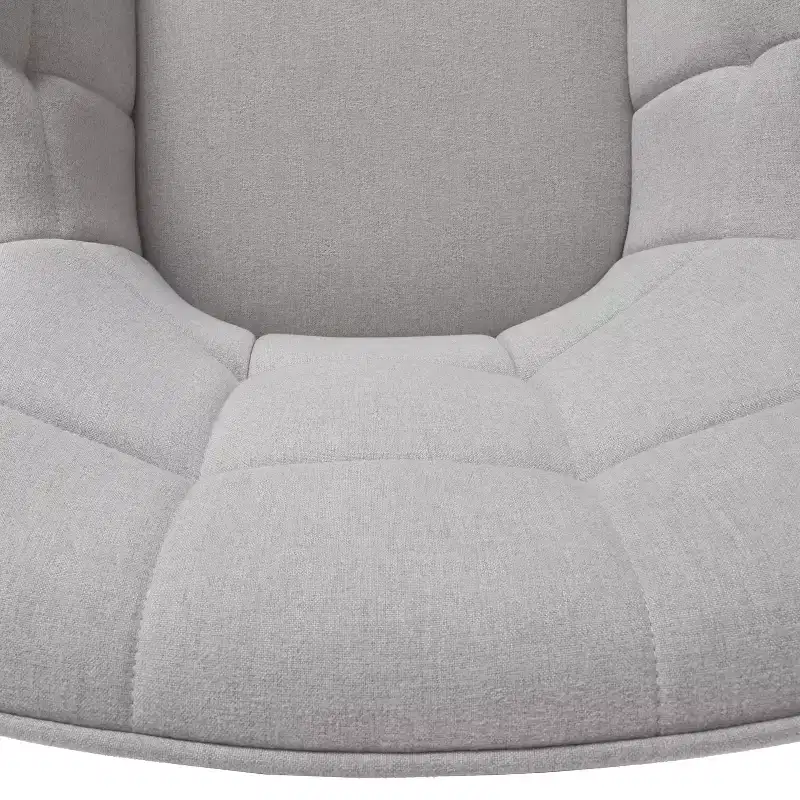 Accent Armchair Fabric Upholstered, Modern Leisure Vanity Chair with Padded Backrest and Seating Cushion, Swivel Armchair Side Chair, Grey