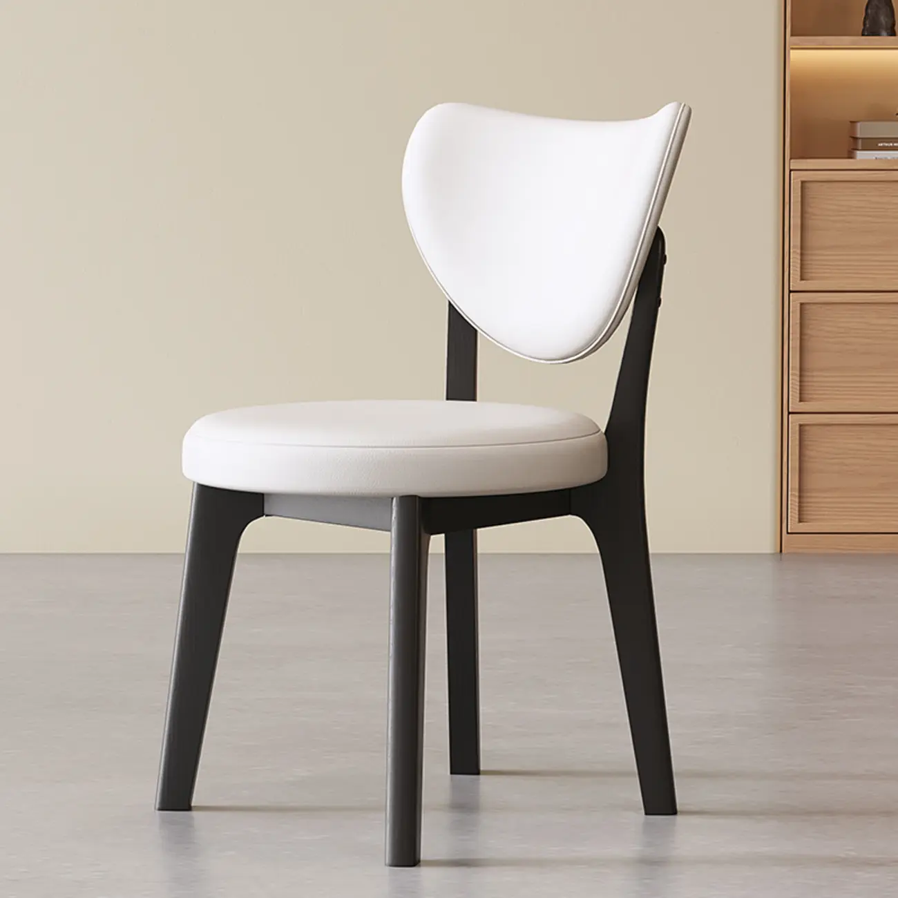 Modern Faux Leather Wingback Armless Dining Chair