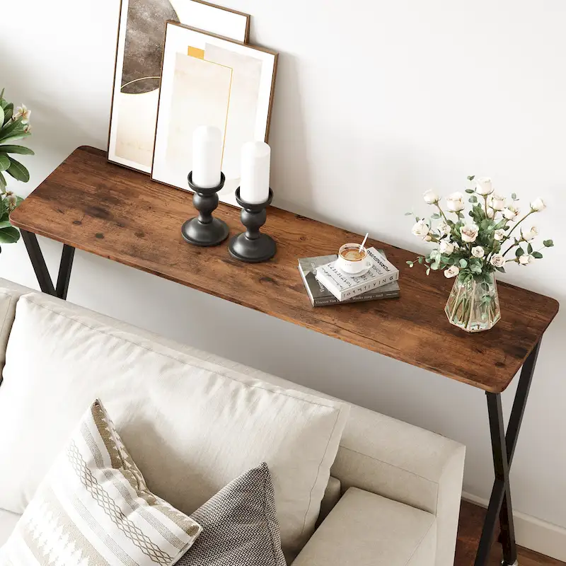 Entryway Table, Narrow Console Table, Wood Sofa Table