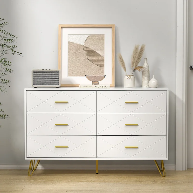 FURNIWAY 6 Drawer Dresser for Bedroom