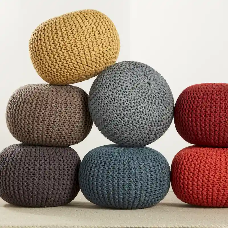 Asilah Indoor and Outdoor Round Pouf - 20X20X14
